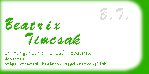beatrix timcsak business card