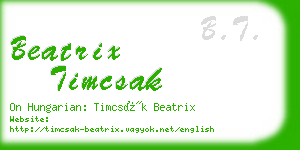 beatrix timcsak business card